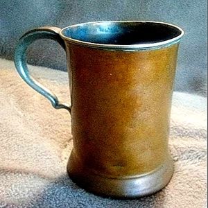 Victorian Era Hammered Metal Bronze 1 Pint Stein
